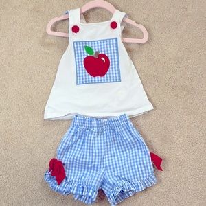 Apple Checked Outfit 18 Mos